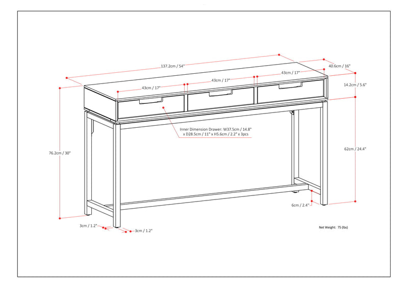 Banting - Wide Console Table - Walnut Brown - R&R Furniture Gallery (Fountain Valley, CA)