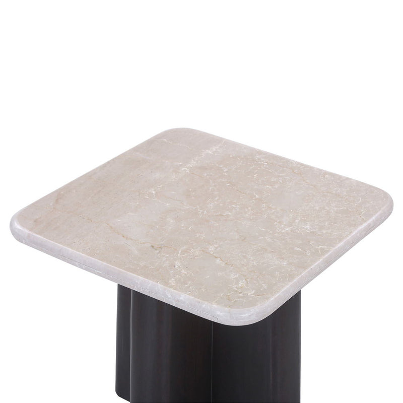 Jacory - End Table With Bottocino Marble Top - Beige / Espresso - R&R Furniture Gallery (Fountain Valley, CA)