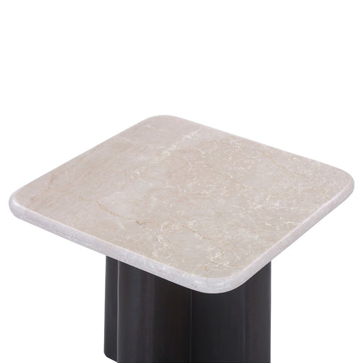 Jacory - End Table With Bottocino Marble Top - Beige / Espresso - R&R Furniture Gallery (Fountain Valley, CA)