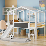 Loft House Bed With Ladder And Slide, With board And Light Strip On The Roof - R&R Furniture Gallery (Fountain Valley, CA)