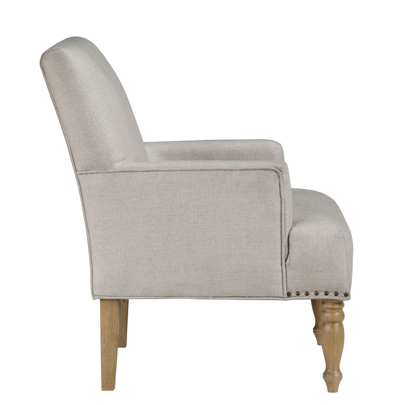 Alice - Upholstered Arm Chair With Nailheads - Beige - R&R Furniture Gallery (Fountain Valley, CA)
