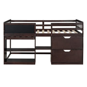 Low Loft Bed With Rolling Desk, Shelf And Drawers - R&R Furniture Gallery (Fountain Valley, CA)