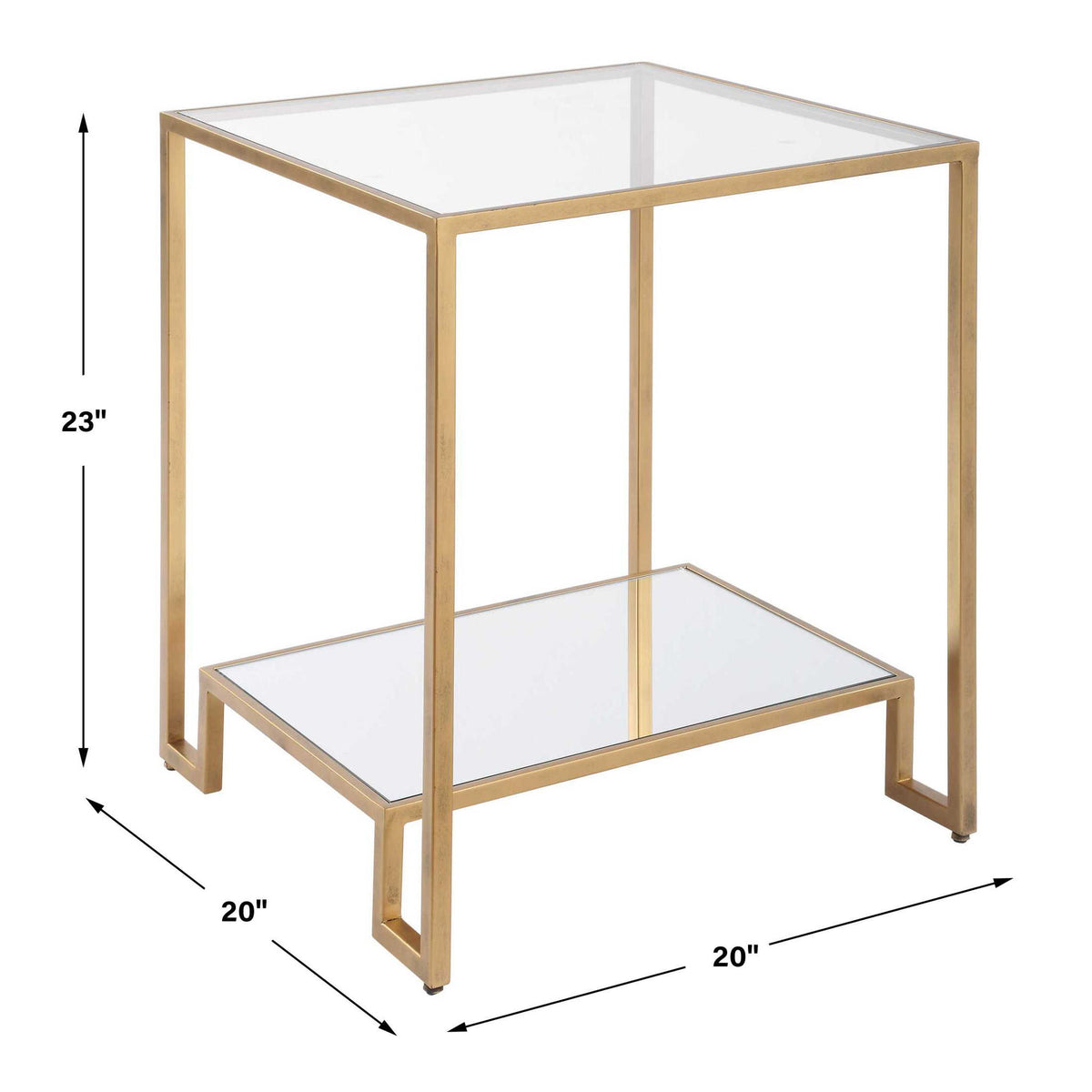 Accent End Table - Antique Gold