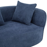 Noble House elegant curved sectional sofa with plush foam cushions, featuring a modern stationary design in neutral fabric.