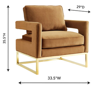Avery - Velvet Chair With Polished Gold Base - R&R Furniture Gallery (Fountain Valley, CA)