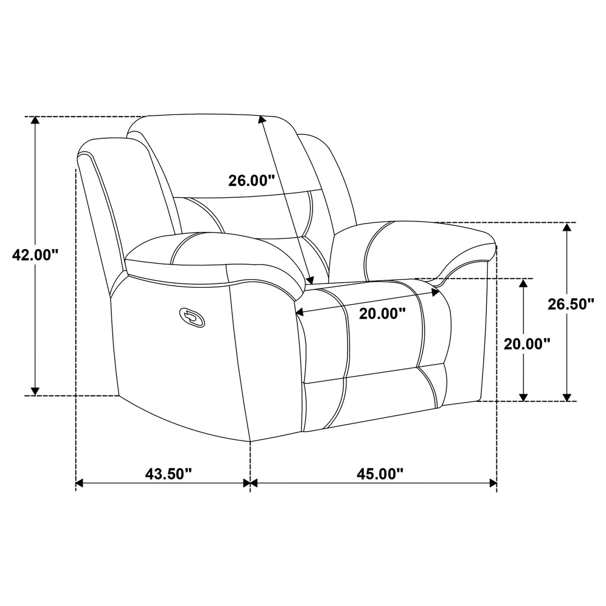Sebring - Upholstered Glider Recliner Chair With Manual Recline And Smooth Gliding Motion - Gray