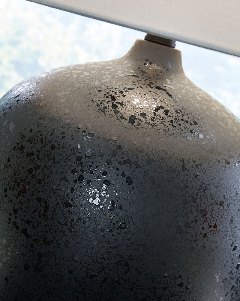 Ladstow - Ceramic Table Lamp  - Black - R&R Furniture Gallery (Fountain Valley, CA)
