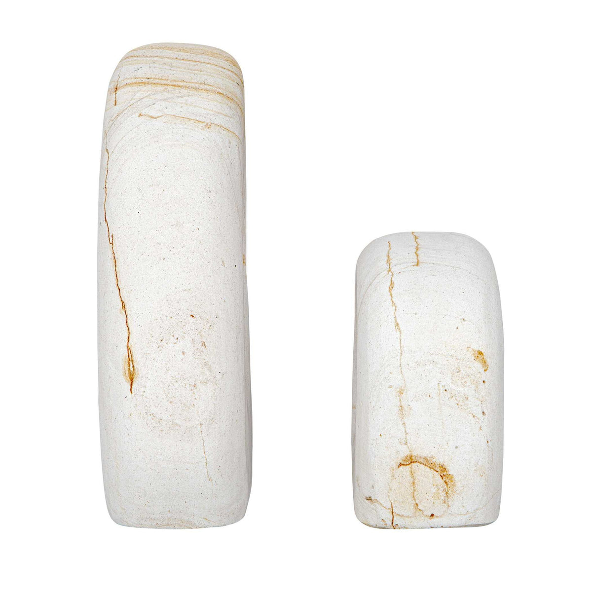 Stone Flow - Outdoor Sculptures (Set of 2) - Brown / White