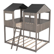 Bunk Bed With Roof, Window, Guardrail, Ladder - R&R Furniture Gallery (Fountain Valley, CA)