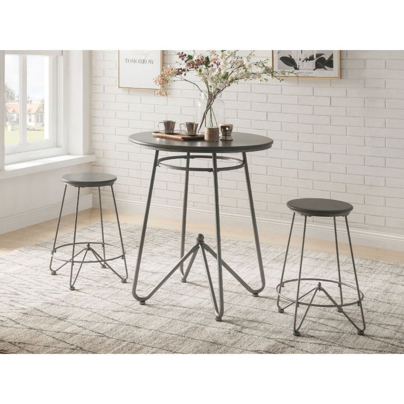 Nimai - 3 Piece Counter Height Table Set - Gray Oak & Sandy Gray - R&R Furniture Gallery (Fountain Valley, CA)