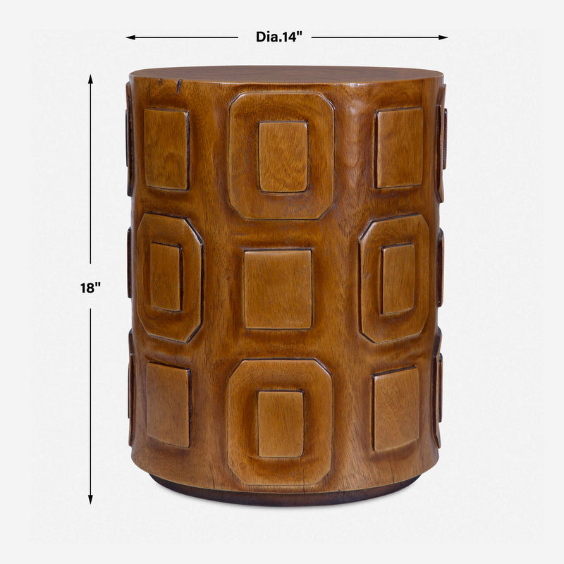 Alson - Geometric Accent Table - Dark Brown