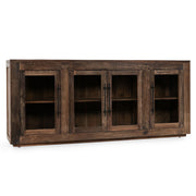 Natural wood Jett 4-door cabinet by Classic Home, showcasing a stylish buffet with a smooth finish and four spacious doors.