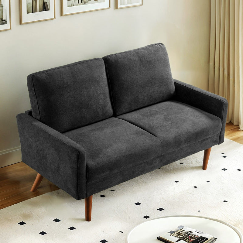 Loveseat Sofa, European Style With Sleek Design, Modern & Vintage Flair, Upholstered 2 Seater Couch - R&R Furniture Gallery (Fountain Valley, CA)