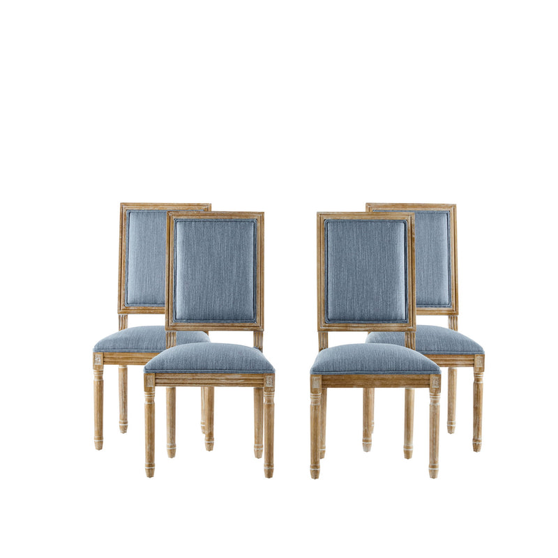 French Country Style Dining Chair With Upholstered Seating And Fluted Legs - R&R Furniture Gallery (Fountain Valley, CA)