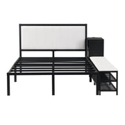 Platform Bed With 2 Tier Storage Shelves, Storage Cabinet - R&R Furniture Gallery (Fountain Valley, CA)