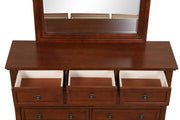 Glory Furniture Meade dresser with multiple drawers and sleek wood finish, ideal for bedroom storage and organization.