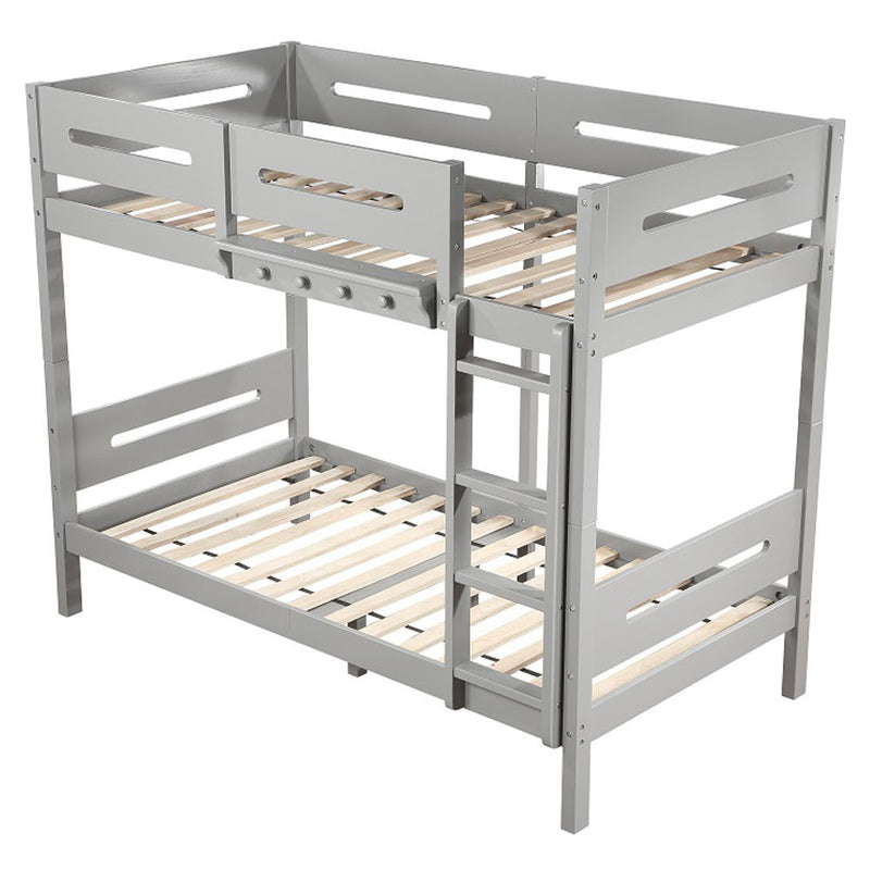 Edah - Twin Over Twin Bunk Bed - Gray - R&R Furniture Gallery (Fountain Valley, CA)