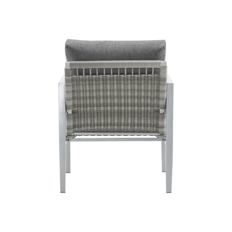 Noble House modern lounge arm chair with rope accents and plush cushions, stylish and comfortable for contemporary living spaces.