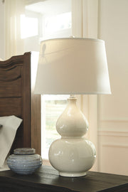 Saffi - Ceramic Table Lamp  - Cream - R&R Furniture Gallery (Fountain Valley, CA)
