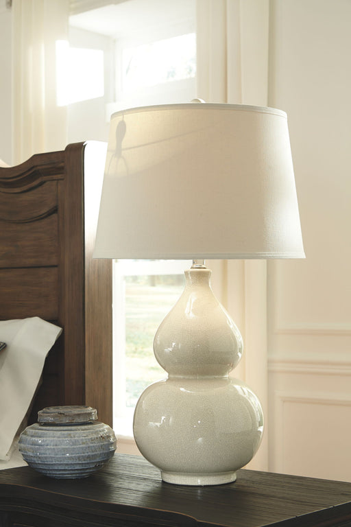 Saffi - Ceramic Table Lamp  - Cream - R&R Furniture Gallery (Fountain Valley, CA)