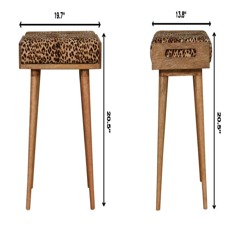 Leopard Tray Style Footstool - Brown Oak - R&R Furniture Gallery (Fountain Valley, CA)