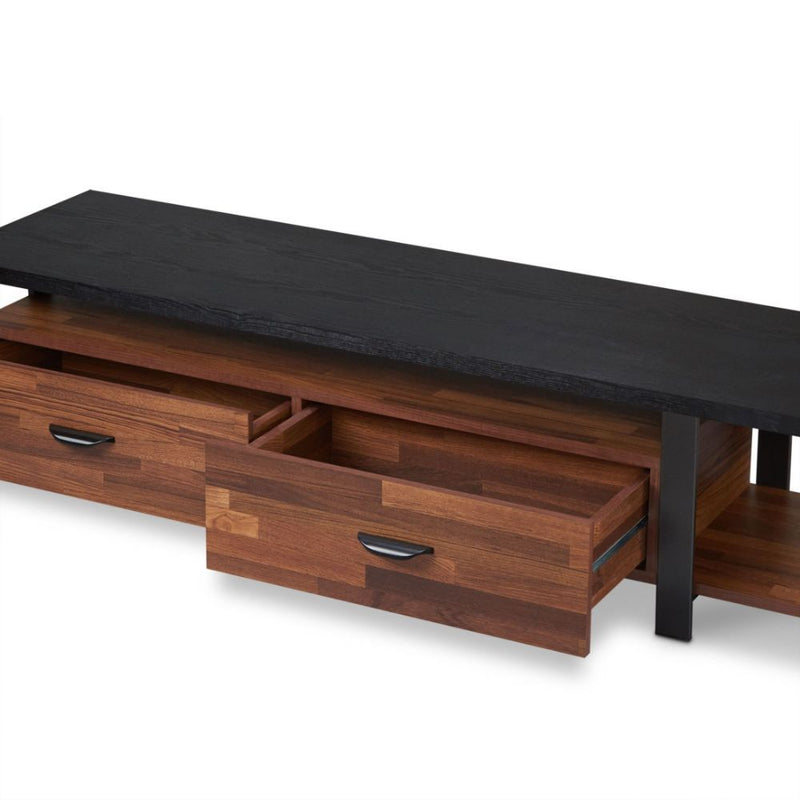 Elling - TV Stand - Walnut & Black - R&R Furniture Gallery (Fountain Valley, CA)