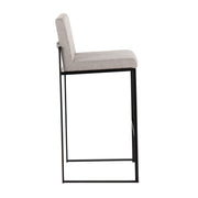 Lumi Source Fuji contemporary high back barstool with elegant design, featuring a sleek wooden frame and cushioned seat