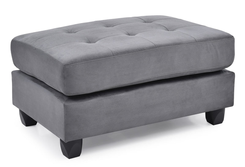 Contemporary upholstered ottoman by Glory Furniture with a sleek design and plush fabric, perfect for modern living spaces.