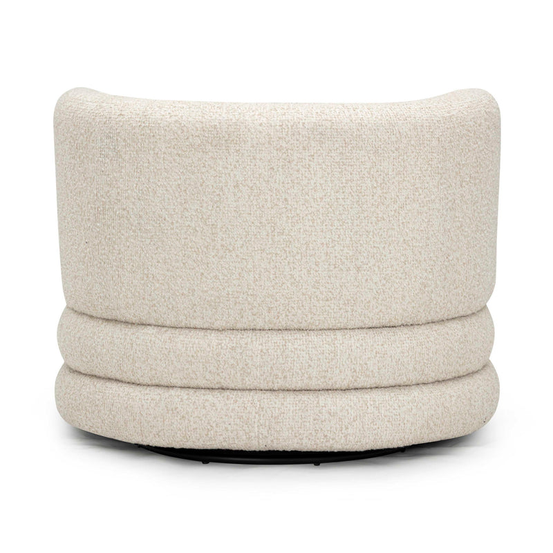 Astor - Heavy Boucle Swivel Hotel Lounge Chair - Cream - R&R Furniture Gallery (Fountain Valley, CA)