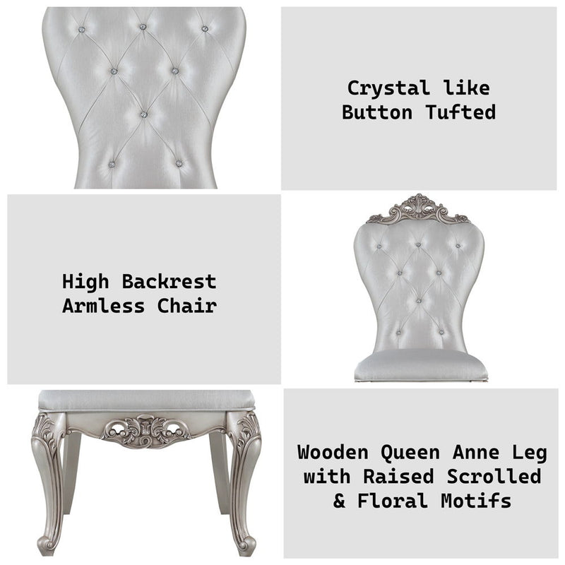 Gorsedd - Side Chair (Set of 2) - Cream Fabric & Golden Ivory - R&R Furniture Gallery (Fountain Valley, CA)