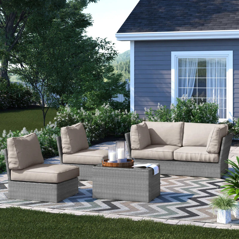 Stylish Modular Wicker Patio Seating Group - R&R Furniture Gallery (Fountain Valley, CA)