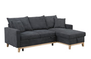 Colton - Reversible Sleeper Sectional Sofa With Storage Chaise - Dark Gray - R&R Furniture Gallery (Fountain Valley, CA)