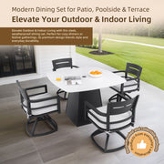 Rounded Square Outdoor Pedestal Dining Table - R&R Furniture Gallery (Fountain Valley, CA)