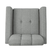 Fabric Channel Stitch Club Chair With Tufted Back - Gray - R&R Furniture Gallery (Fountain Valley, CA)