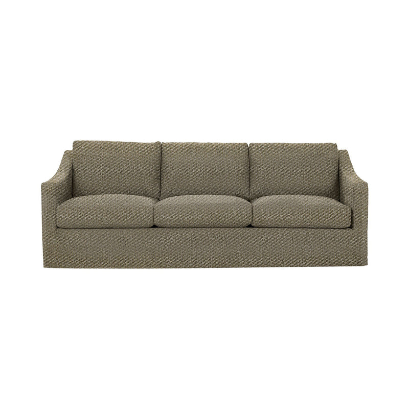 Classic Home Kipton upholstered stationary sofa with plush fabric, wide armrests, and comfortable seating in a modern living room setting.