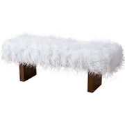 Henley - Fur Bench - White Khaki - R&R Furniture Gallery (Fountain Valley, CA)
