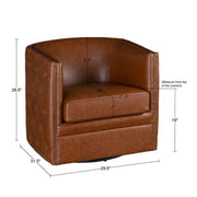 Swivel Chair With Tufted Barrel Design And Nailhead Accents - R&R Furniture Gallery (Fountain Valley, CA)