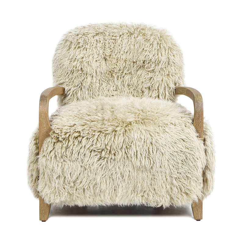 Enchante - New Zealand Sheepskin Accent Arm Chair - Taupe / Natural - R&R Furniture Gallery (Fountain Valley, CA)