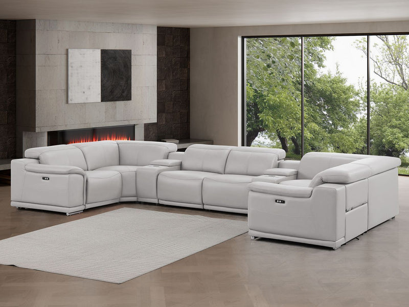 2679 - 8-Piece U-Shaped Power Reclining Sectional In Genuine Leather (4 Recliner) - R&R Furniture Gallery (Fountain Valley, CA)