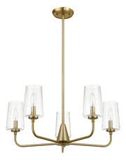 Dazzle - 5 Lights Chandelier With Clear Seeded Satin - Antique Brass / Clear / Gold - R&R Furniture Gallery (Fountain Valley, CA)