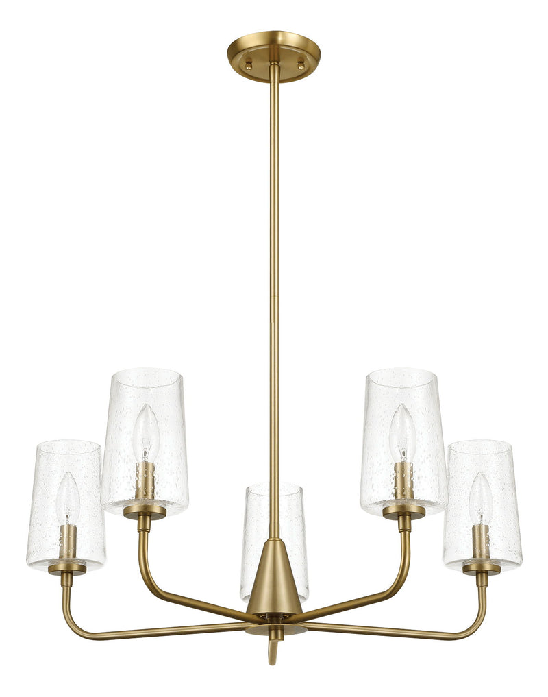 Dazzle - 5 Lights Chandelier With Clear Seeded Satin - Antique Brass / Clear / Gold - R&R Furniture Gallery (Fountain Valley, CA)