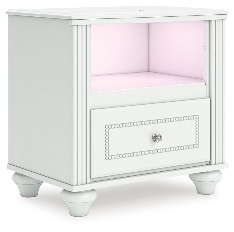 Kozlani - One Drawer Night Stand - White - R&R Furniture Gallery (Fountain Valley, CA)