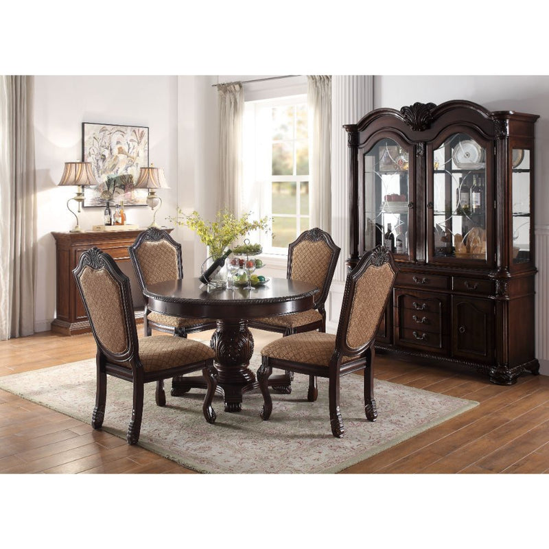 Chateau De Ville - Side Chair (Set of 2) - Fabric & Espresso - R&R Furniture Gallery (Fountain Valley, CA)