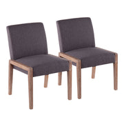 Pair of Lumi Source Carmen contemporary chairs in a stylish modern design, set of two with sleek upholstery and wooden legs.