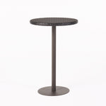 Outdoor Round Rattan Bar Table With Iron Frame - Multi Brown