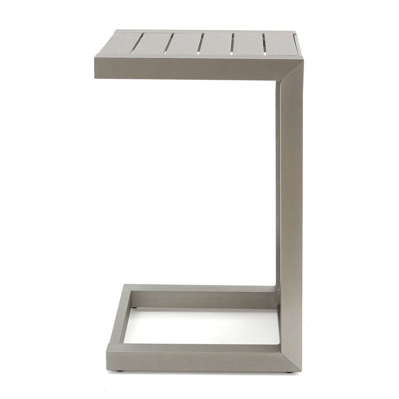 Aluminum Outdoor C - Shaped Side Table For Patio - R&R Furniture Gallery (Fountain Valley, CA)
