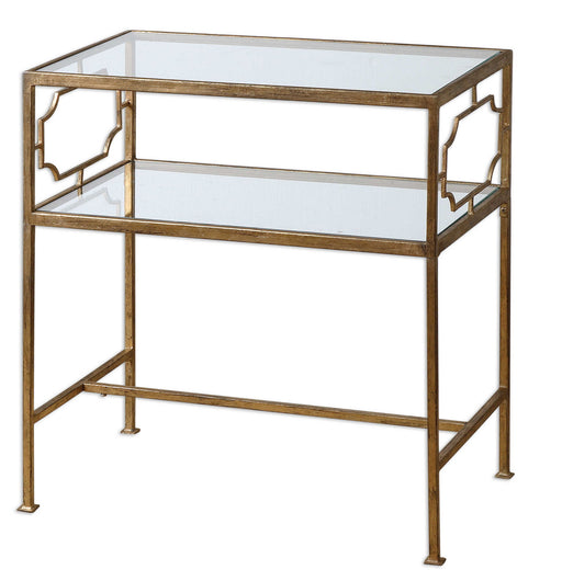 Uttermost Genell side table with sleek modern design and wooden finish, perfect for living room or bedroom decor.