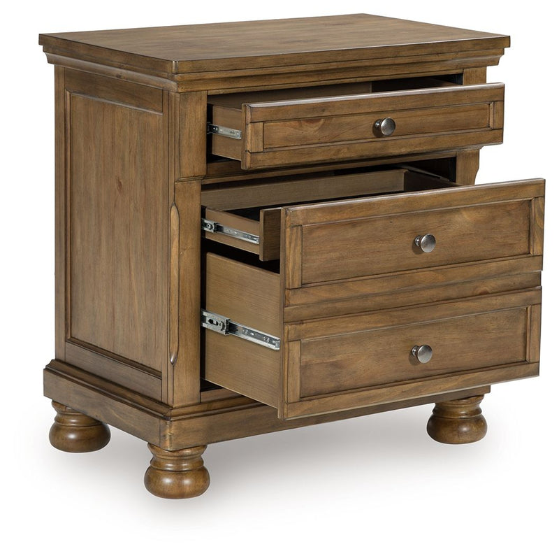 Feddinger - Two Drawer Night Stand - Medium Brown - R&R Furniture Gallery (Fountain Valley, CA)