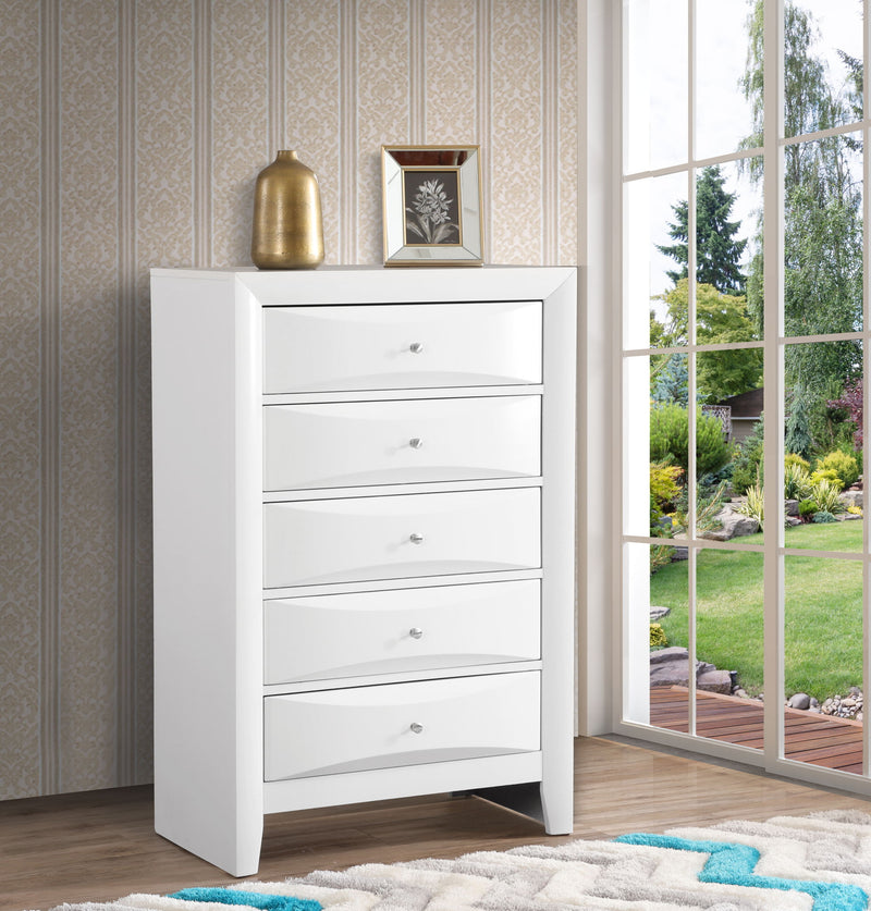 Glory Furniture Marilla Accent Chest with wooden finish, featuring multiple drawers and decorative hardware for stylish storage.