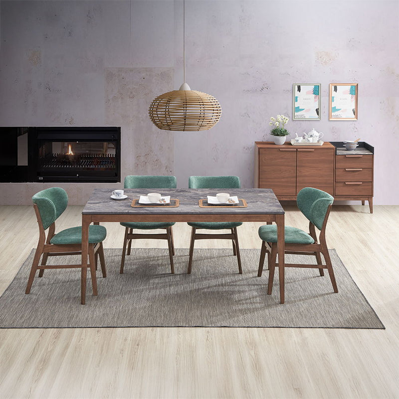 Bevis - Dining Table - Engineered Stone Top & Walnut - R&R Furniture Gallery (Fountain Valley, CA)